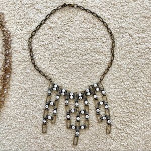 Crystal / Bronze Statement Necklace